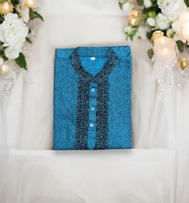 Traditional Blue Boys Cotton Kurta, Cultural Wear 05