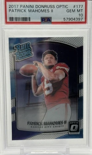 2017 Donruss Optic Rated Rookie Patrick Mahomes II Auto PSA 10 Kansas City