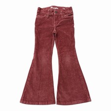 Wrangler Corduroy Flare Pants Youth Girls Size 5 Maroon Western Cowboy