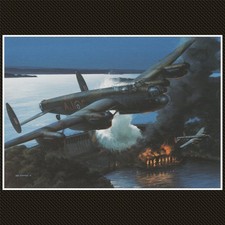 Operation Chastise Mohne Dam Raid Lancaster Aircraft Art Postcard