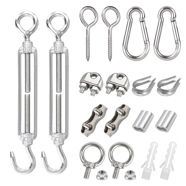 Leaum 20 Teiliges Set Spannschloss M6 Drahtspanner, 304 Edelstahl Spannschloss M-image