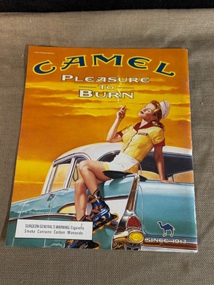Camel Pleasure to Burn rollerblade Diner waitress Magazine Print Ad 2000