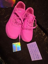 Skechers Girls Size 6 Street Uno Night Shades Hot Pink Sneakers Excellent cond