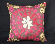 Artisan Suzani Cushion Case,Decorative Vintage  20x20” Tribal Suzani pillow