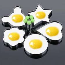 5-Pack Stainless Steel Egg Rings – Non-Stick Pancake Mold Cooking Set