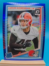 2025 Donruss Optic Carson Schwesinger Rated Rookie BLUE HYPER Prizm Browns RC