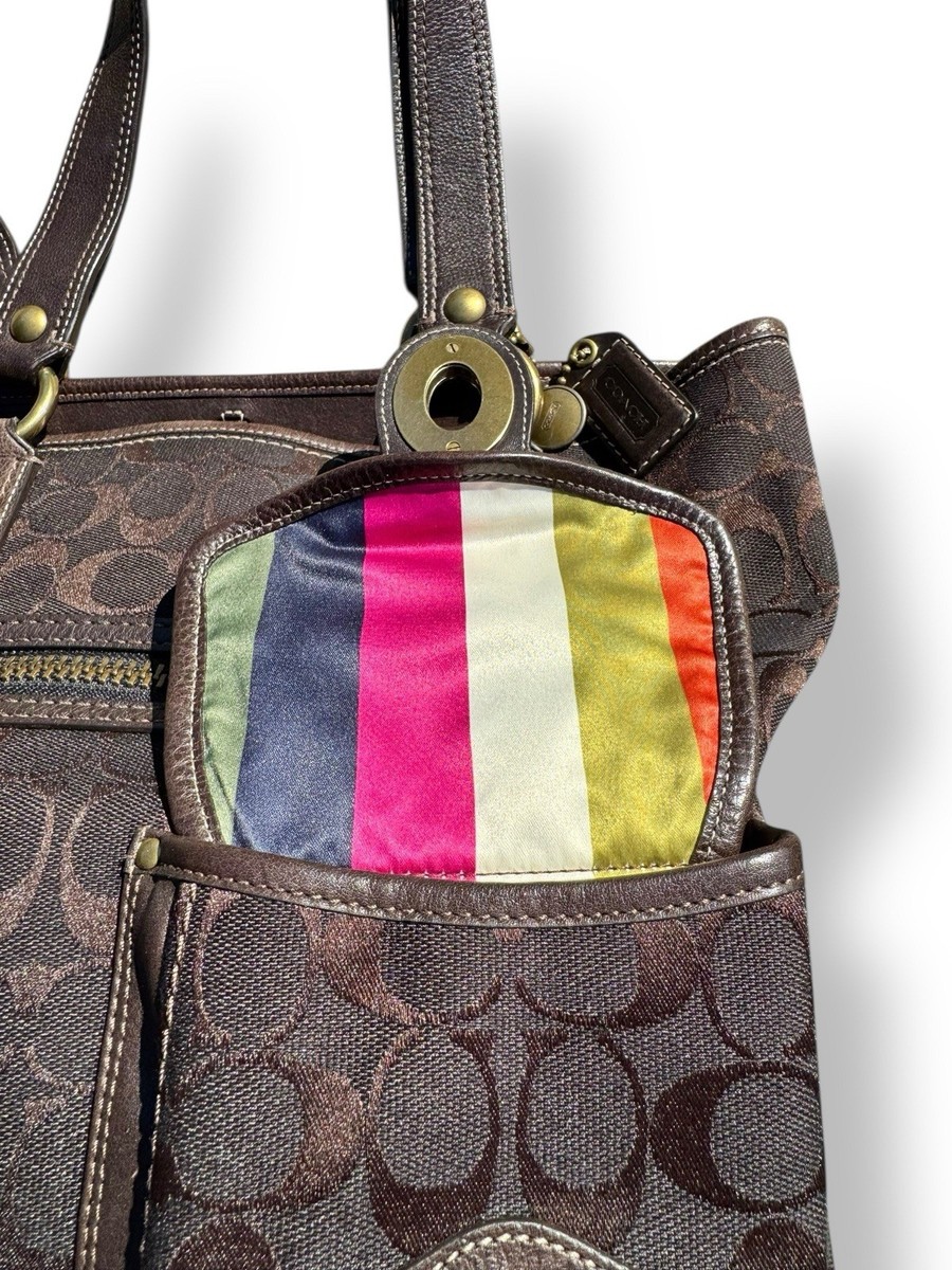 Vtg Coach Legacy Gigi Signature Turnlock Chocolate Brown Tote Bag