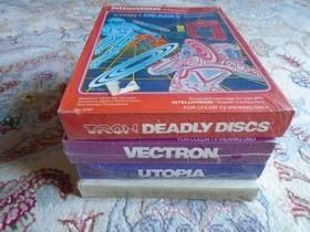 FOUR (4) IntelliVision games NEW/SEALED tron deadly discs vectron bundle lot