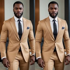 Business Men Suit Peak Lapel 2 Pcs Wedding Groom Tuxedos Foraml Slim Fit Suits