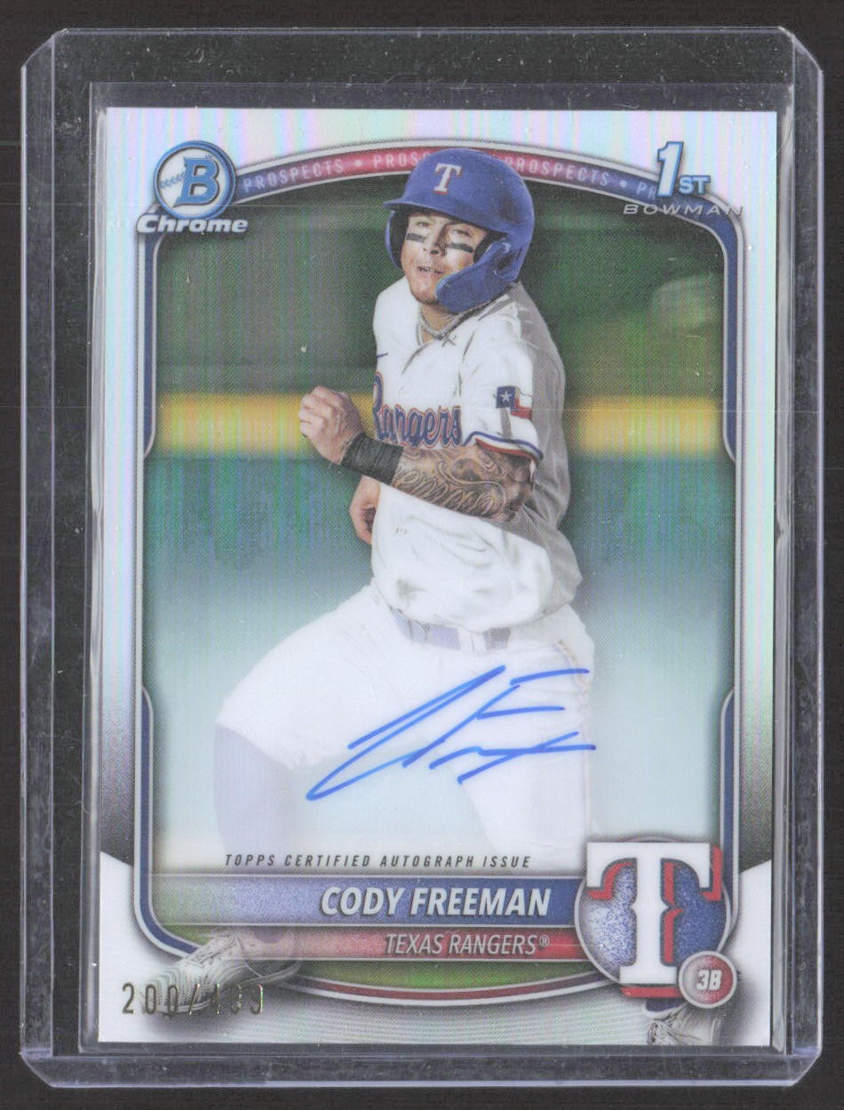 2025 Bowman #CPA-CFR Cody Freeman Chrome Prospect Autographs Refractor #/499