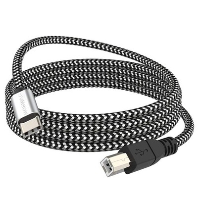 USB C zu USB B Kabel 1m Nylon ummantelt Drucker MIDI Audio Controller