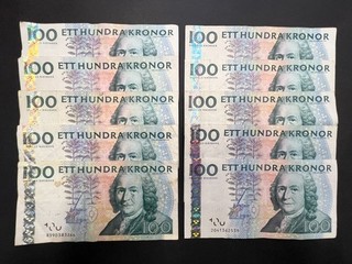 Sweden 100 Kronor Vintage Banknote Set (10) LOT: 0811 013