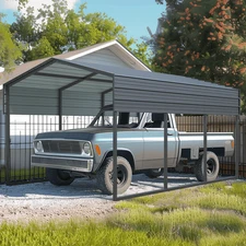 10' x 15' Outdoor Heavy-Duty Metal Carport,Car Canopy with Galvanized Steel Roof