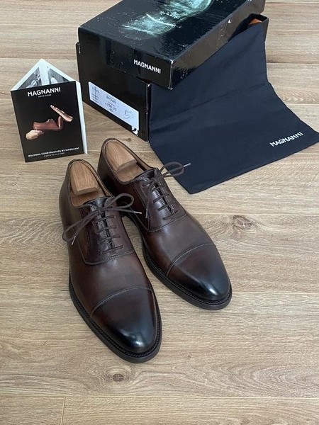 Men Magnanni Heels Brown Leather 43.5