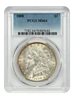 1888 Morgan Silver Dollar PCGS MS64  Philadelphia Rim Toning  Mint USA Coin $1