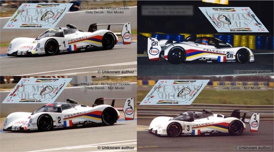 DÉCALCOMANIES LE MANS Décal Peugeot 905 Evo Le Mans 1993 1/32 43 24 18 Slot Talbot