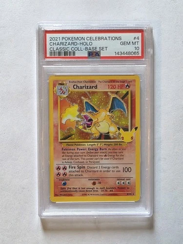 PSA 10 Charizard Celebrations Classic 4/102 Holo Base Set Pokemon Card 2021