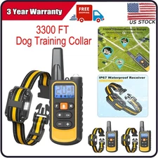 3300FT Dog Shock Training Collar with Remote IPX7 Waterproof 3 Training Modes