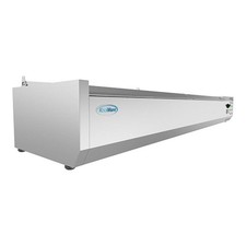 Pemberly Row 71" Stainless Steel Refrigerated Countertop Prep Rail in Silver