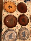 7 HAND MADE AND PAINTED POTTERY PLATES BY R.C.ENGLE WAYNESBORO PA, — photo 1