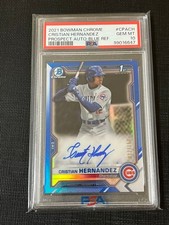 Cristian Hernandez Bowman Auto Trading Card Blue Refractor 22/150 PSA 10
