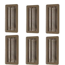 Hartford Ventilation 4" x 10" Floor Vent Covers Brown 6 Pack - Heavy Duty Wal...