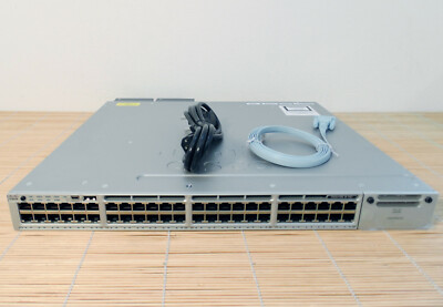 Cisco WS-C3850-48P-S Stackable 48 10/100/1000 Eth PoE+ ports Ip base single PSU