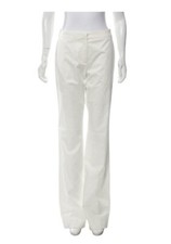 NWT Moschino Womens White Wide Leg Trousers Pants, Size 44IT/10US 1,095