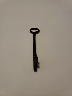 Antique 3-1/2'' Unique Markings Skeleton Key Steampunk Cosplay Mortice lock key