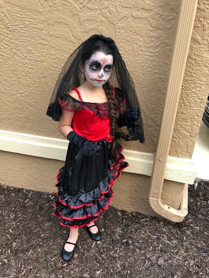 SPANISH DANCER DIA DE LOS MUERTOS GIRLS DRESS BLACK VEIL GLOVES M 8-10 Costume | eBay SPANISH DANCER DIA DE LOS MUERTOS GIRLS DRESS BLACK VEIL GLOVES M 8-10 Costume | eBay