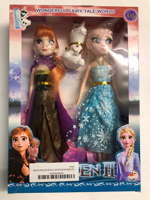 3pcs Fashion Princes Anna Elsa  Doll 9  Inch Doll Set with Premium Dress