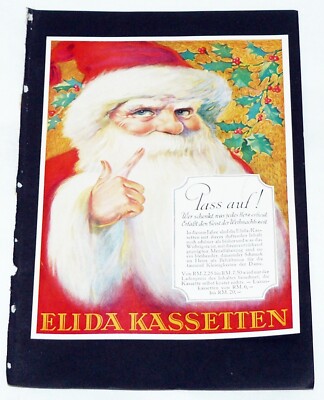 Original Werbung 1929 ELIDA-CREMES. Aufgezogen auf schwarzen Karton. Aus: Velhag