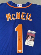 NEW YORK METS- JEFF McNEIL AUTOGRAPH #1 BLUE NIKE JERSEY JSA AS93578