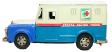 1960's  Tin Friction  Dodge Postal Truck/Coin Bank