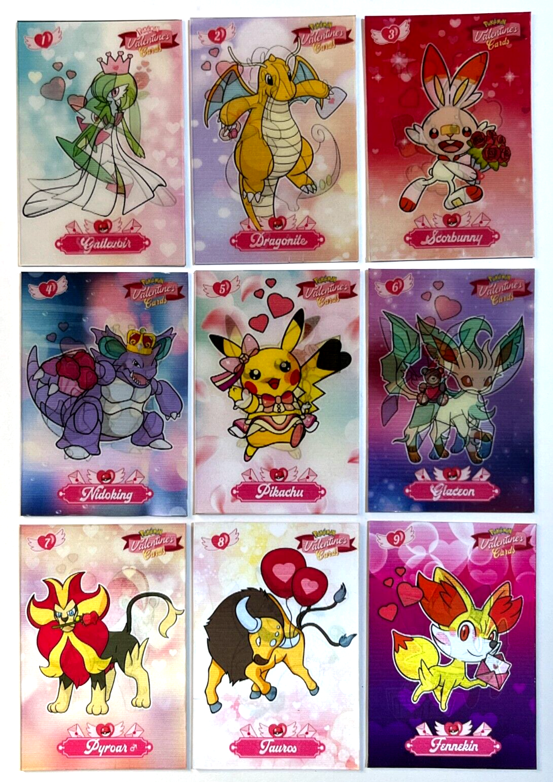 Pokemon Valentine 2025 3D Lenticular Card Set 18/18 Ships via DHL C25