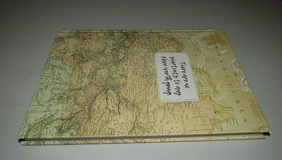 OLD WORLD MAP "NO SHORTCUTS TO A PLACE WORTH GOING" HARDCOVER JOURNAL - Image 2 of 4