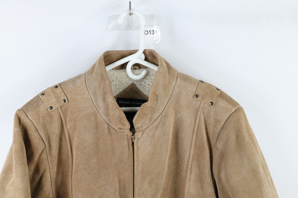 Vtg 90s Streetwear Mens 44 Distressed Fleece Lined Suede Vtg 90s Streetwear Mens 44 Distressed Fleece Lined Suede