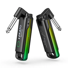 LEKATO Wireless UHF Guitar Transmitter Receiver System 100ft Yellow