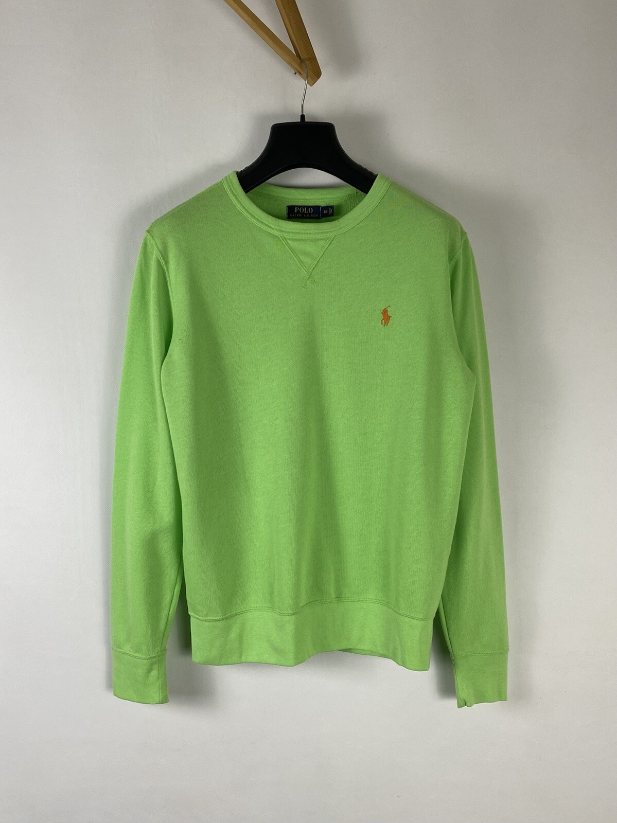 Polo Ralph Lauren Pistacchio Arancione Pony Girocollo Felpa Maglione Taglia M