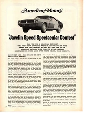 1968 AMC JAVELIN / BONNEVILLE SPEED SPECTACULAR CONTEST ~ ORIGINAL ARTICLE / AD