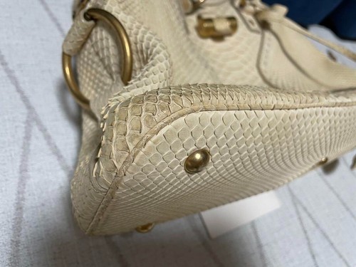 YVES SAINT LAURENT Rive Gauche Muse Croco Leather Tote Bag White Used womens JP! - Picture 5 of 11