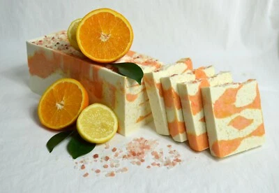 Handmade Orange Lemon Himalayan Salt Soap Vegan organic ingredients NATURAL