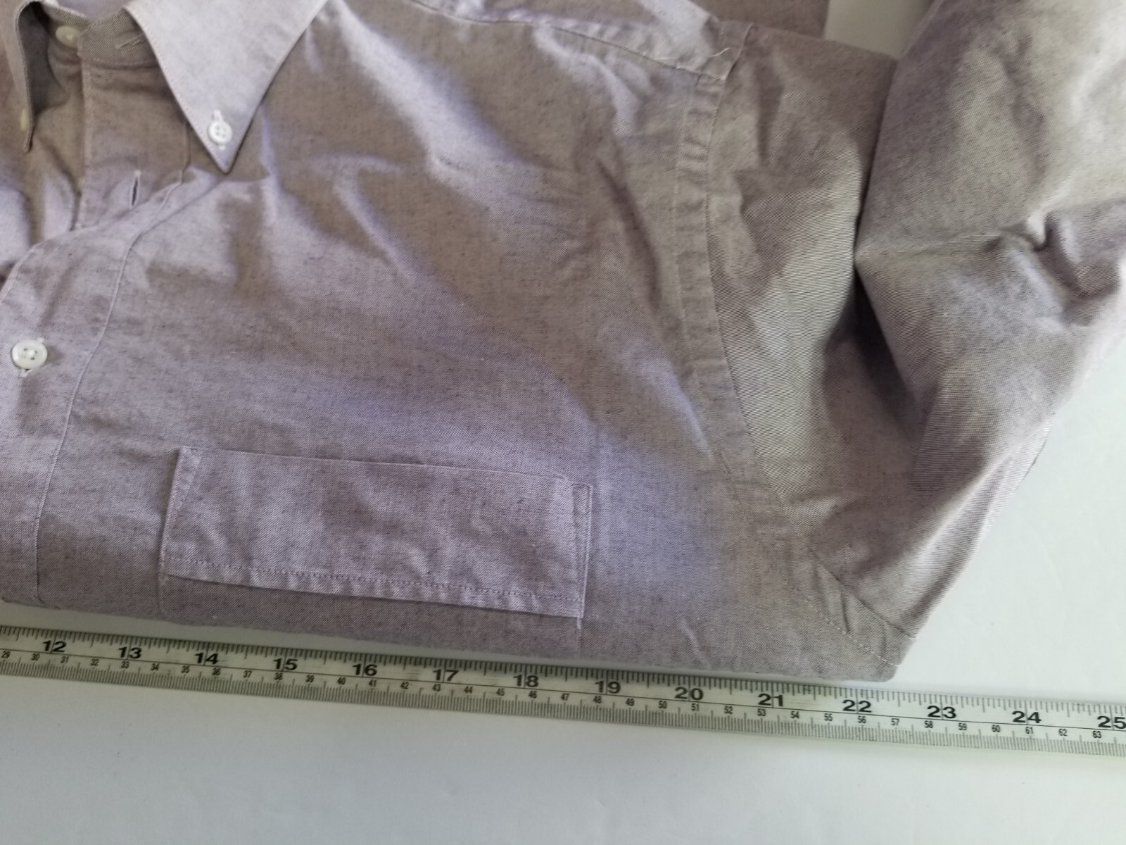 Yves Saint Laurent Camicia Uomo 15 5 34 35 Beige Vintage Vestito Bottoni Viola