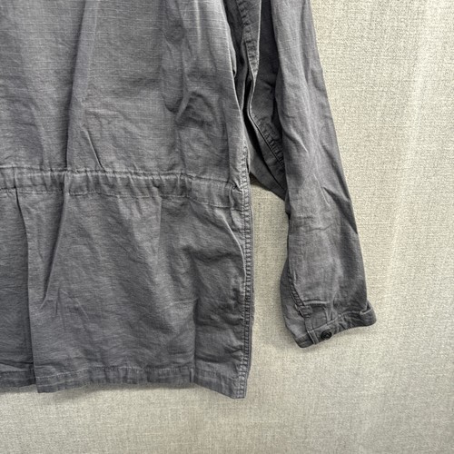 NEW Abercrombie Fitch Military Jacket Women Large Gray Ripstop Cinch Waist Linen - Picture 16 of 17