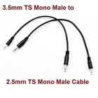 2x 3.5mm 1/8" To 2.5mm TS Monaural Mini Mono Audio Connector Male to Male Cable
