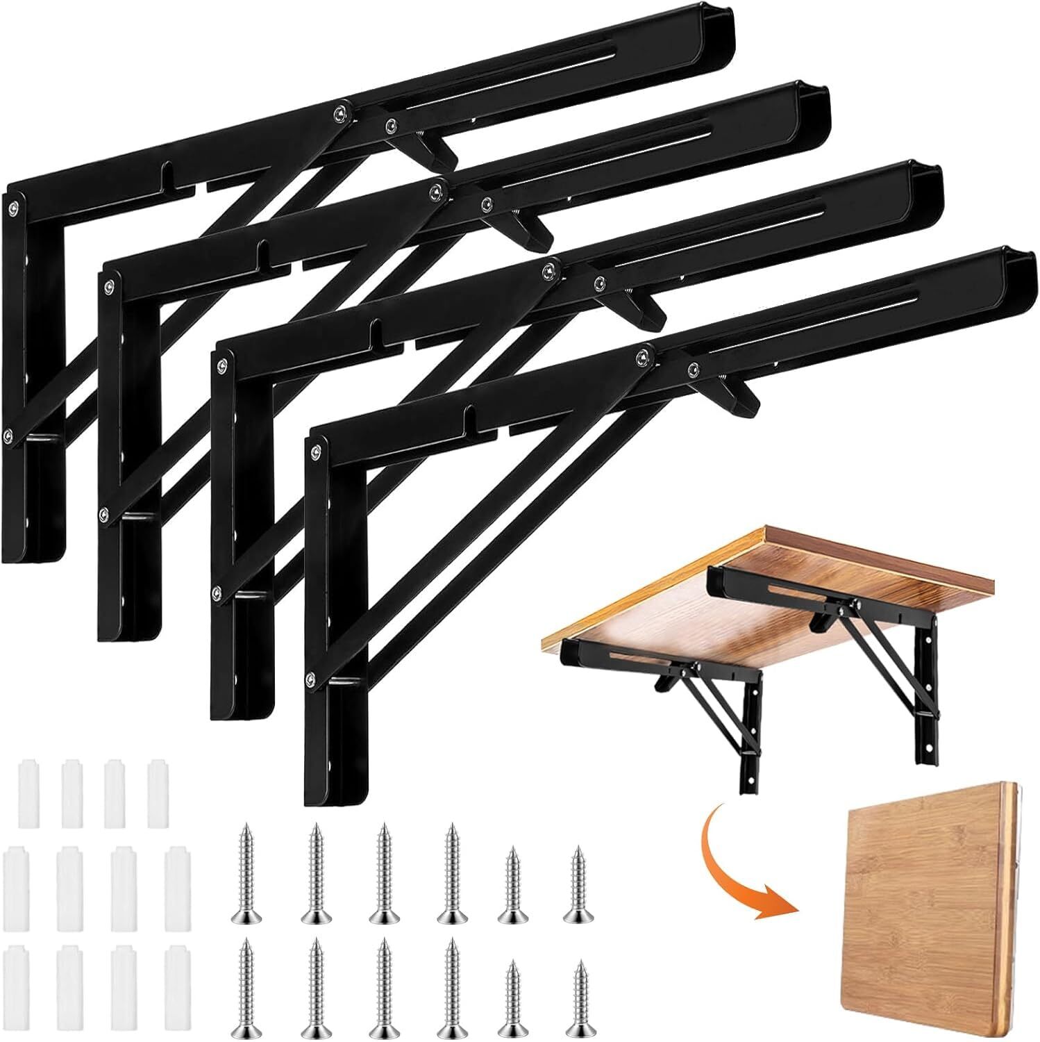 Kit 4 Staffe Industriali Pieghevoli TEGOVE - Carico Pesante Acciaio