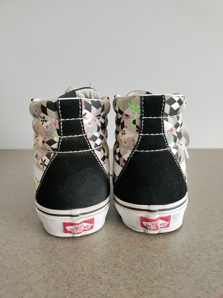 Vans Men's Sk8-Hi Checker Cube Black True White Striped Skate