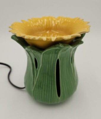 PartyLite Tuscan Sunflower Scent Glow Wax Warmer Melt Full Size Retired