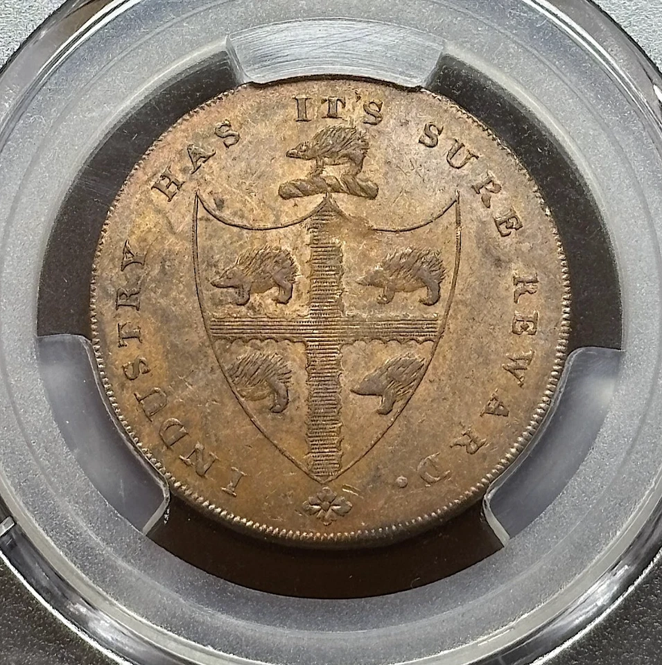 1793 Great Britain - Birmingham 1/2 Penny Conder Token, DH-50, PCGS MS 62 BN. - Image 2 of 4