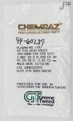 35449 GREENE TWEED O-RING, CHEMRAZ, AS-568A-1134 (NEW) 9134-SS513